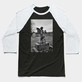 Black and White Angel Baseball T-Shirt